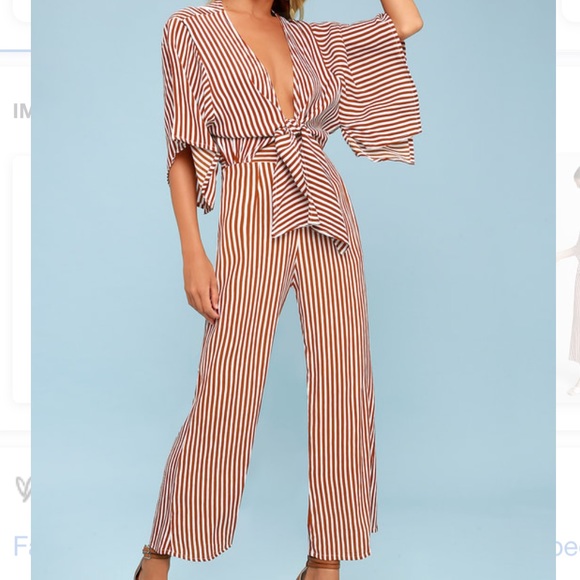 faithfull the brand striped jumpsuit